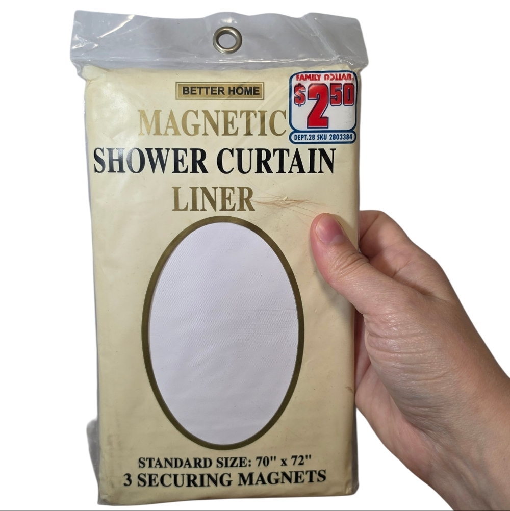 Vintage 90's Family Dollar Better Home Magnetic Shower Curtain Liner New In Pack